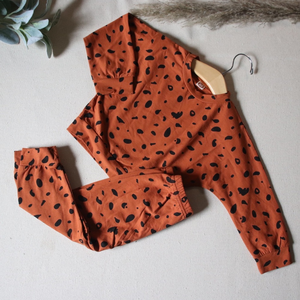Leopard Print Dolman Style Lounge Set